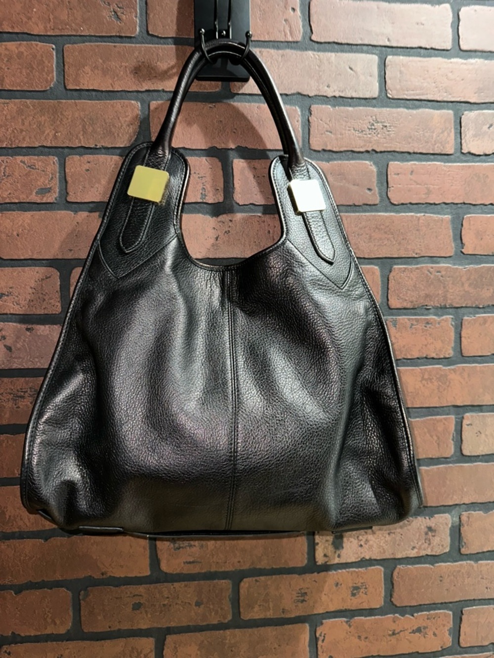 Rachel Zoe Black Leather Hobo Bag with Gold Accents - Picture 5 of 14